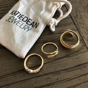 Katie Dean set of 3 rings, arrows and feather